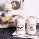 3pcs Retro Tea Coffee Sugar Canister Kitchen Jars Pots Tin Iron w/ Lid