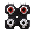 10pcs Solder Type Right Angle Female Jack 4 RCA Socket Connector Board DIY