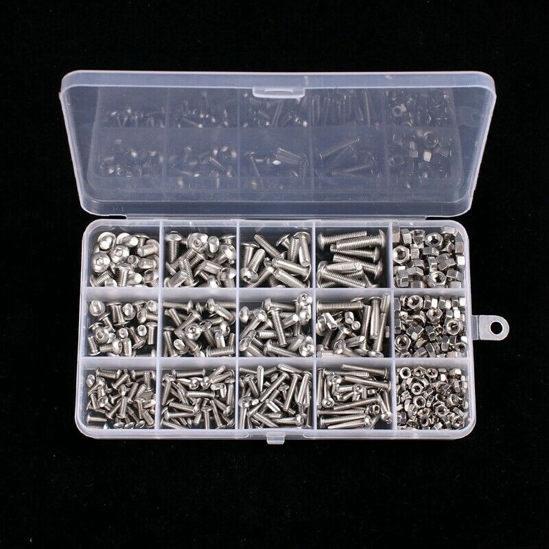 500Pcs Screw And Nut Kits, M5 M3 M4 Steel Various Hexagon Socket Head Bolts D1G8