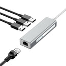 USB to 5Gbps USB 3.0 RJ45 10/100Mbps Wired Ethernet Adapter Hub (Grey)