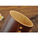 Handmade Wooden Lemon Cup Tea Cup Flower Pattern Natural Wood Cup Tumbler