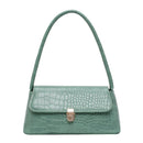 Alligator Pattern Women Handbags Leather Retro Shoulder Totes Bag (Green)