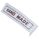 Polyster Woven Labels Scrapbooking Craft Rectangle Coffee "Hand Made" 100Pc V4Q8