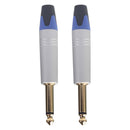 Set of 2 6.35mm Stereo Jack Plugs DIY Plugs for Headphones Soldering,