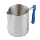 Coffee Cup Frothing Milk Latte Jug Fancy Foam Pitcher Blue Removable Handle