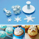 3 Pcs Cake Xmas Snowflake shape Plunger Fondant Decor Sugarcraft Mold Cutter LJ