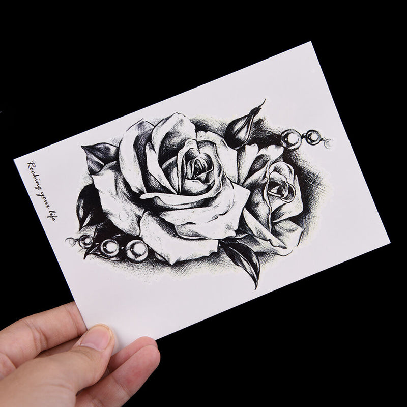 Makeup Rose Flower Tattoo Arm Body Art Waterproof Temporary Tattoo Stickers Gw