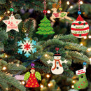 62x Wooden MDF Wood Craft Shapes Christmas Tree Hanging Decoration Ornament DIY