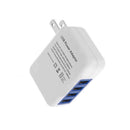 1X(White Plastic 2.1A 4 Ports Usb Portable Home Travel Wall Charger Ac Powe