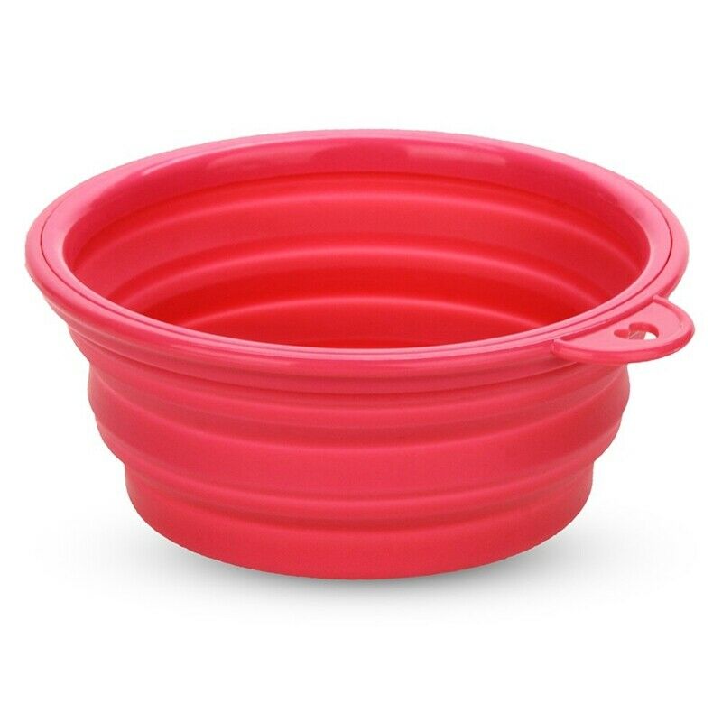 Feeder Foldable Silicone Magenta Bowl for Dog Cat Pet