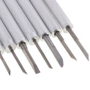 7 Pieces Assorted Shape Round and Flat Head Metal Wood Carving Set for DIY