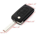 Folding Car Flip ABS Durable Remote Key Case 3 Button  C2 C3 C4 C5 C6