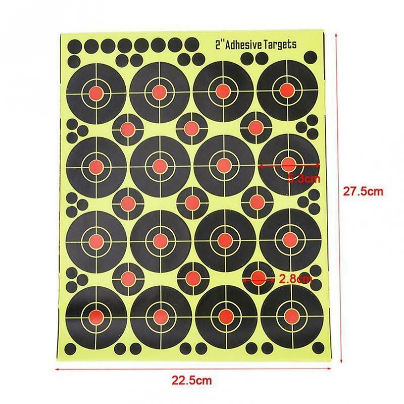 160pcs Shooting Targets 2'' Reactive Splatter Glow Florescent Paper Target