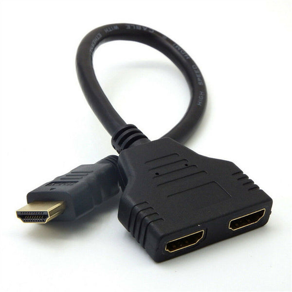1080P 2Port HDMI Splitter 1in 2 Out Male to Female Adapter Converter Video Cab Z
