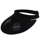 Black Summer Sport Outdoor Hat Cap With Solar Sun Power Cooling Fan Bicycli