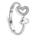 Elegant Heart-shaped Ring Crystal Open Rings Wedding Jewelry For Women-It C N3X3