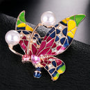 Animal Butterfly Crystal Enamel Brooch Pin Insect Lapel Pin Jewelry Women Gift3C