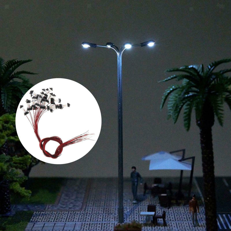 Set of 20 Train Railway LED Light Micro Landscape Lamppost 1:100 1:500 TT N