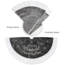90cm Merry Christmas Xmas Tree Skirt Grey Fleece Carpet Party Ornaments Decor