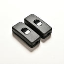 2pcs black Room Indoor AC 250V 2A Single Pole On/Off in Line Cord Switch J S Gw