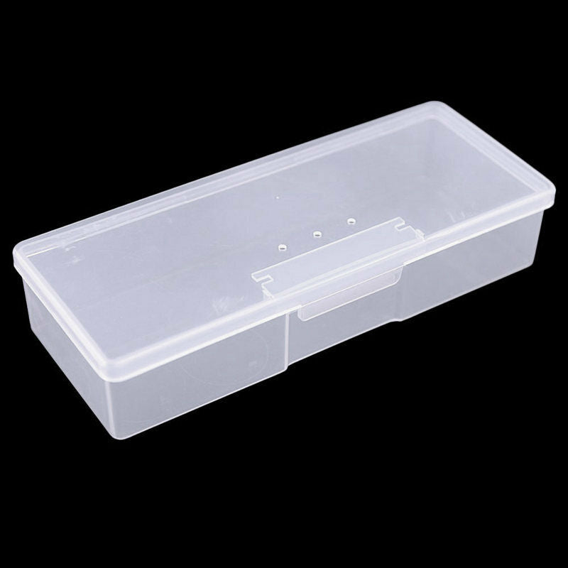 Nail Polish Holder Plastic Nail Supplies Storage Box Rectangle Nail Brushes B7Y6