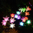 2 Pack Solar Powered Lights with 8 Lily Flower, Multi-color Changing LED So