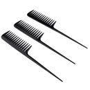 3Pcs Barber Plastic Hair Teasing Comb Lifting Back Combing Brush Rat Tail