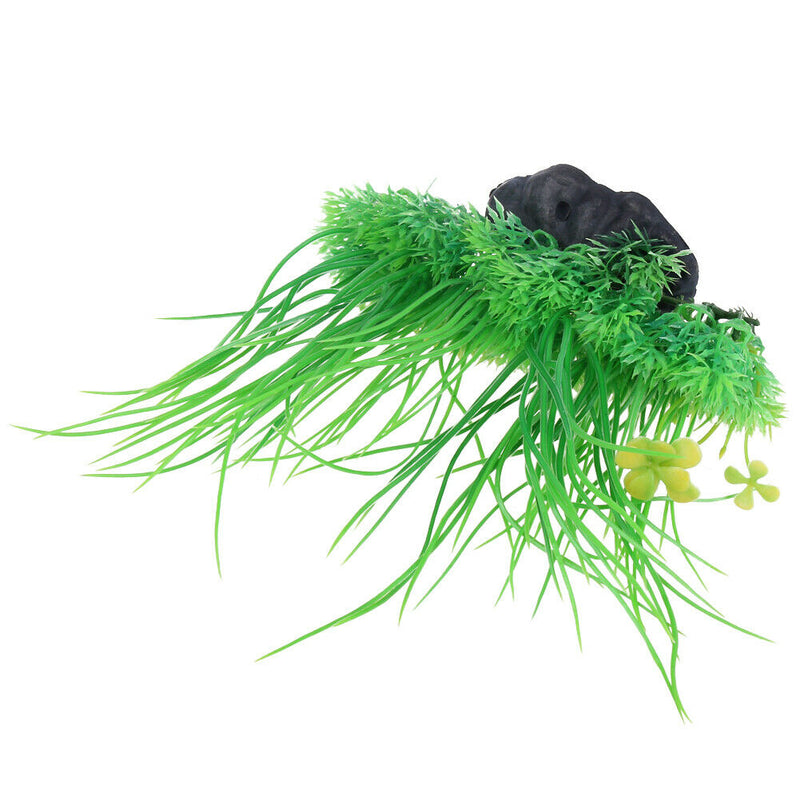 8" Green Artificial Plastic Plant Water Grass Aquarium Decor Fish Tank