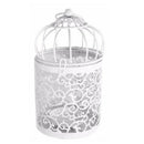 1Pcs White Hollow Holder Candlestick Tealight Hanging Lantern Bird Cage Vin J2K7