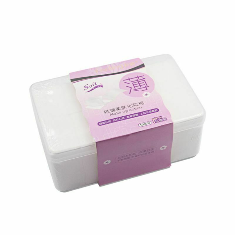 1000 Pcs/Set Cotton Cushion Makeup Remover Pad Thin Soft Cleaning Toning Facial