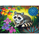 5D DIY Diamond Painting Animals Full Round Drill Rhinestone (Raccoon) A