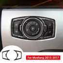 for Ford Mustang 2015-2017 Carbon Fiber Car Headlight Switch Cover Trim Fra