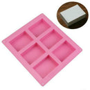 Rectangle 6-Cavity Soap Mold Cake ice Silicone Mould Tray Homemade Craft DIY