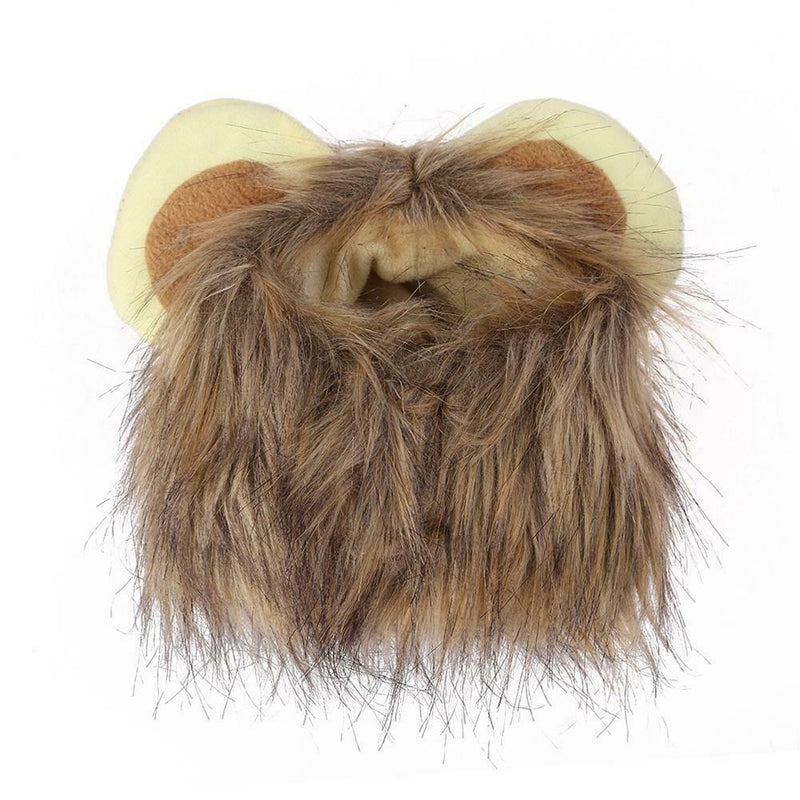 Pet Emulation Lion Hair Mane Cute Ear Pet Hat Cat Dog Cap Headband Headwear