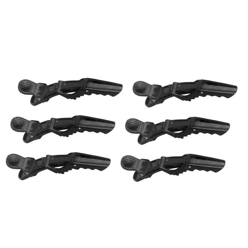 6Pcs Professional Hair Sectioning Clips Duckbill Clamp Extra Large Black