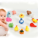 13Pcs Baby Bath Toys Squeaky Rubber Animal Floating Water Kids Toys Tools