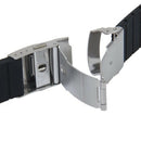 Watch Bands Sport Black Silicone Rubber Watch Strap Deployment Buckle Water F3L1