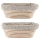 2Pcs 25Cm/10 Inch Bread Basket Rattan Proofing Basket Liner Round Oval Frui