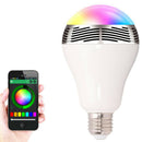 Wireless 3W Power LED Bluetooth Speaker Bulb Light Lamp Music Player White