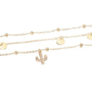Simple Wafer Beads Pendant Clavicle Chain Women Multilayer Necklace Jewelry A