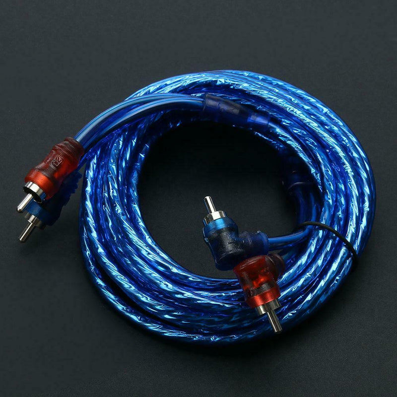 5 Meter 2 RCA to 2 RCA Plug Car Audio System Amplifier Braided Copper Cable