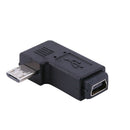 Micro USB Male to Mini USB Female 90 Degree Converter Data Adapter