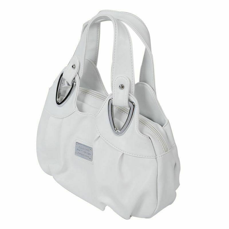 Fashion handbag Women PU leather Bag Tote Bag Handbags Satchel -Matte White X1J8