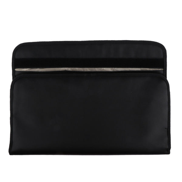 Black Leather Faraday Laptop Tablet Case Bag Signal Shield 16.1 x 15.4in