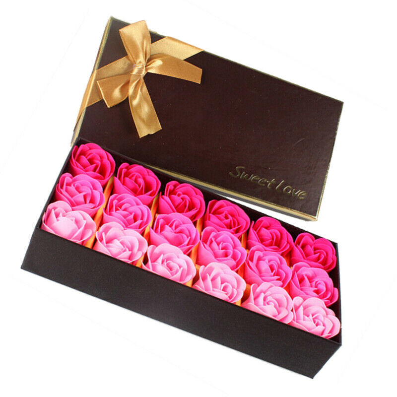 18Pcs Creative Gradient simulation rose Soap flower Rose red V6M6