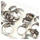 34pcs Assorted Stainless Steel Hose Clamp+Driver Jubilee Clip Style Set Kit