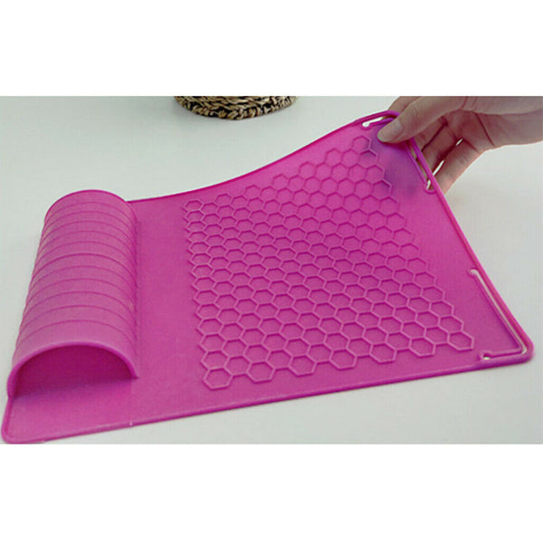 Hair Straightener  Proof Protection Silicone Mat Storage Pouch Red
