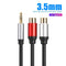 3.5mm Male to 2RCA Female Stereo AUX Audio Cable Y Adapter for Tablet PC
