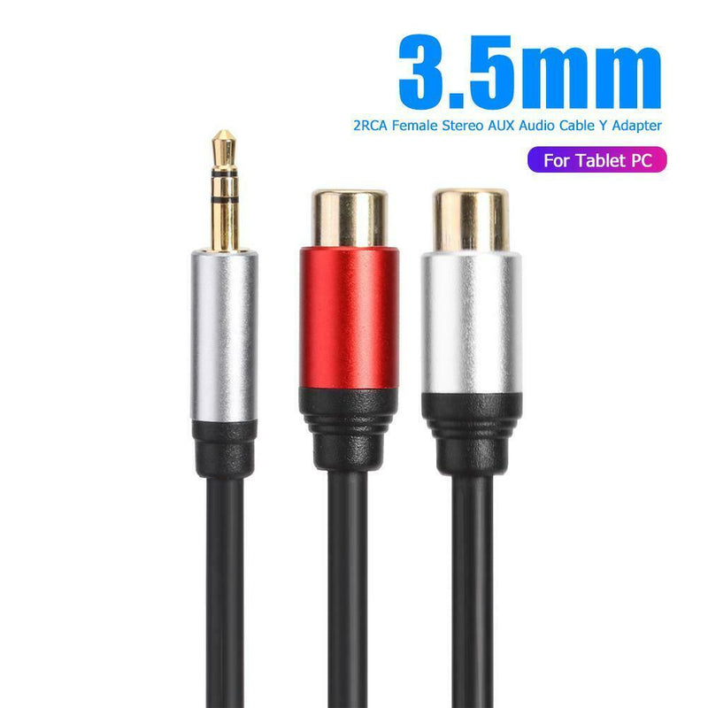 3.5mm Male to 2RCA Female Stereo AUX Audio Cable Y Adapter for Tablet PC