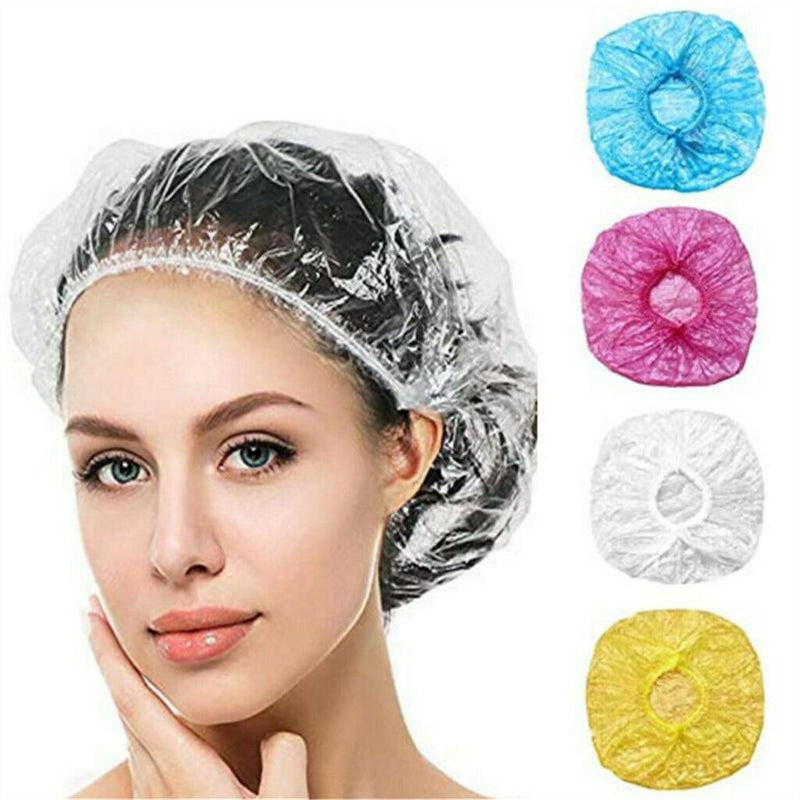 100Pcs Waterproof Disposable Extra Large Bath Shower Caps for Men Women Kids